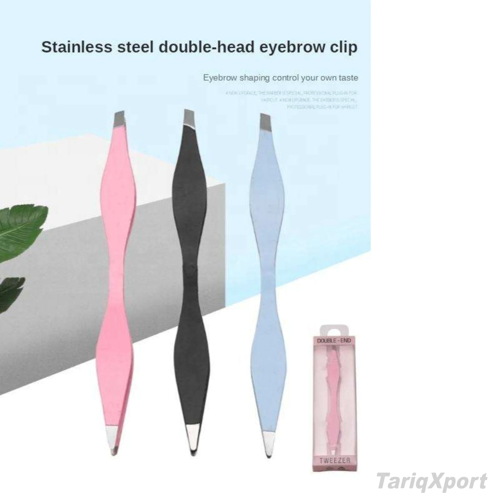 Double-End Pointed Tip Eyebrow Tweezer Pink Plastic Comfortable Handle Modern Style Double Sided Tweerzer - Image 6