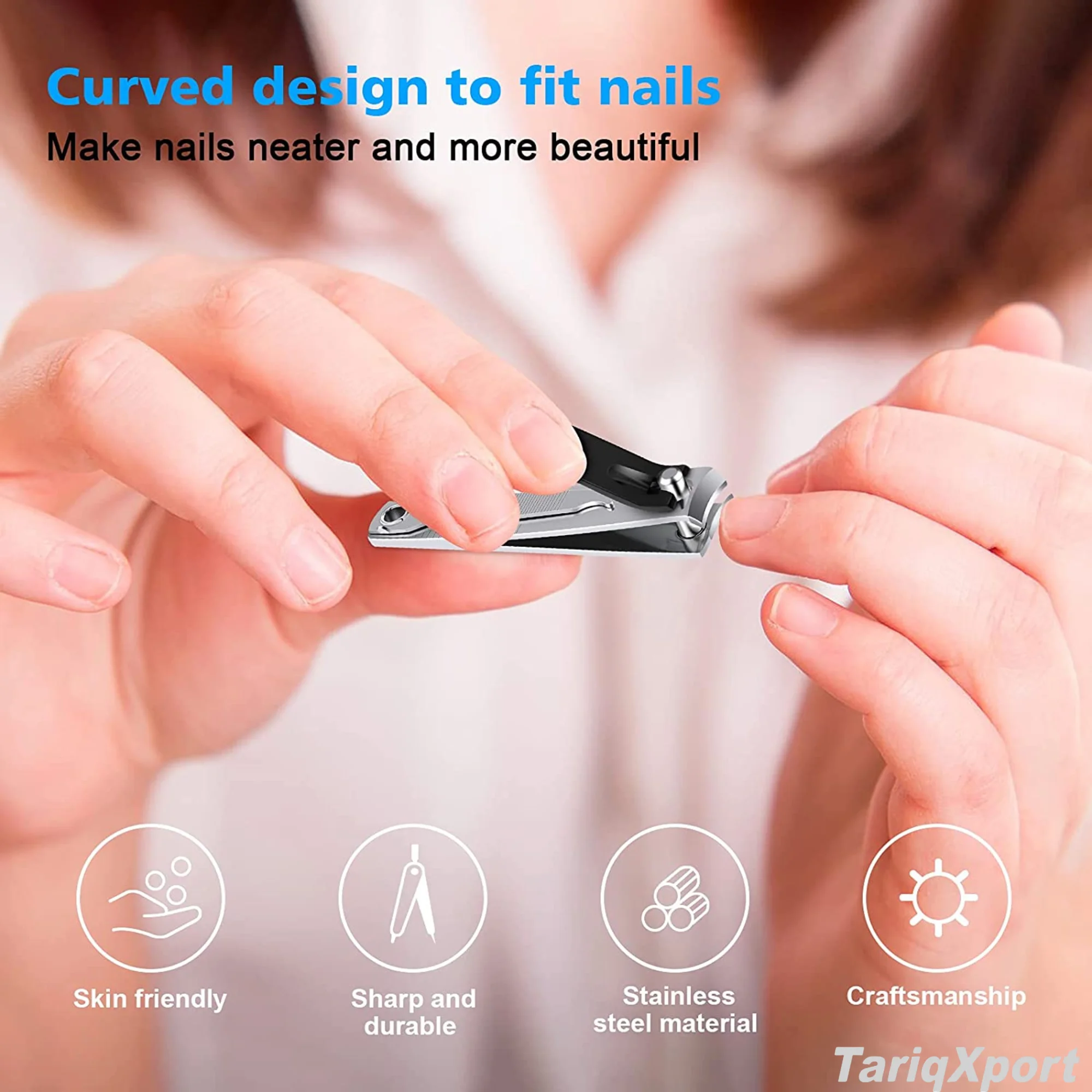 Stainless Steel Professional Nail Clipper 15mm Jaw Opening Curved Sharp Blade Durable Finger Nail Cutter for Adults Luxury - Image 6