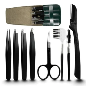 7PCS Stainless Steel Professional Eyebrow Tweezers Manicure & Pedicure Eco-Friendly Lightweight Custom Logo for Hair Beard Tools