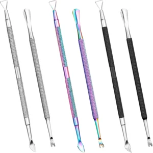 Professional Stainless Steel Double Head Cuticle Nail Pusher Spoon Cleaner Reusable Custom Logo Option Daily Manicure Set