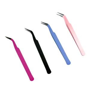 Wholesale False Eyelash Clips for Strip Lashes Custom Logo Cluster Lash Tweezers Private Label Lash Applicator Tools
