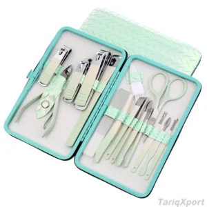 All-in-One Professional Beauty Grooming Kit 20pc Manicure Pedicure Set 4-in-1 Nail Clipper Rainbow Finish Stainless Steel