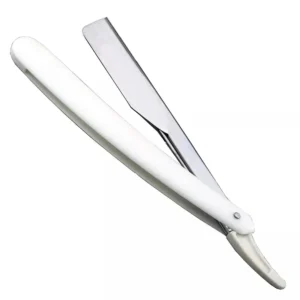Professional Stainless Steel Barber Razor Steel Handle Steel Color Straight Edge Design Body Face Use Beard Shaving Custom Logo