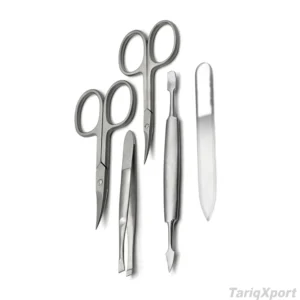 Professional 5-Piece Manicure Kit Stainless Steel Nail Scissor Clipper File Pusher Portable Classic Style Bag Packaging