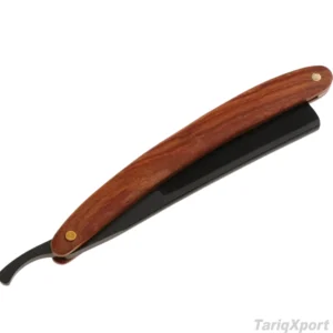 TARIQXPORT Professional Men’s Hair Beard Shaving Tool Stainless Steel Barber Folding Straight Razor Wooden Handle Custom Logo