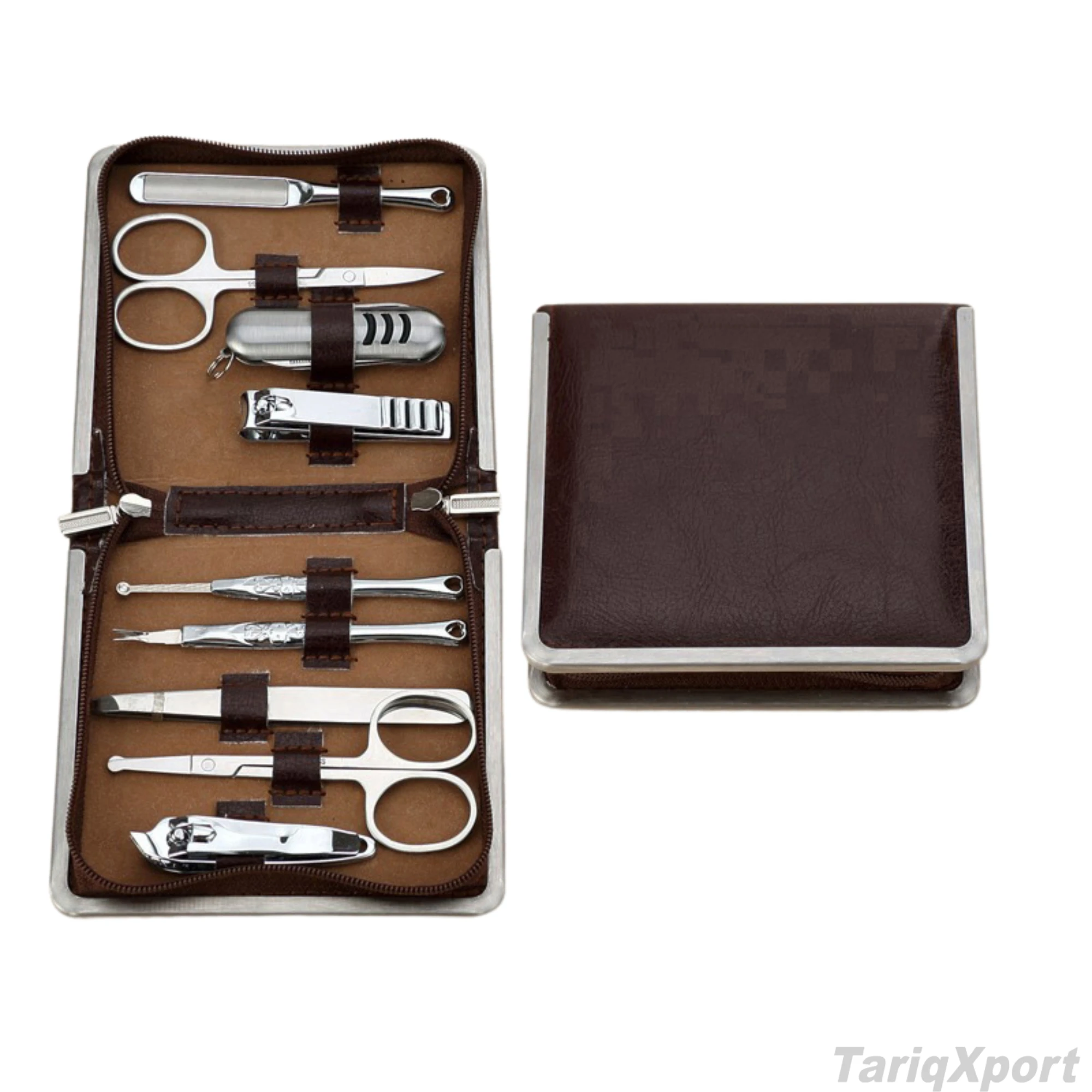 9 Pcs Professional Manicure Pedicure Kit 5 in 1 7 1 Luxurious Stainless Steel Nail Cutter Cuticle Clippers Custom Packaging Case - Image 6