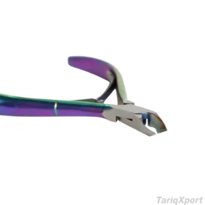 Stainless Steel Wide Jaw Opening Sharp Simple Cuticle Nipper Rose Gold Handle Laser Logo Nail Clipper Finger Toe Pedicure Tool
