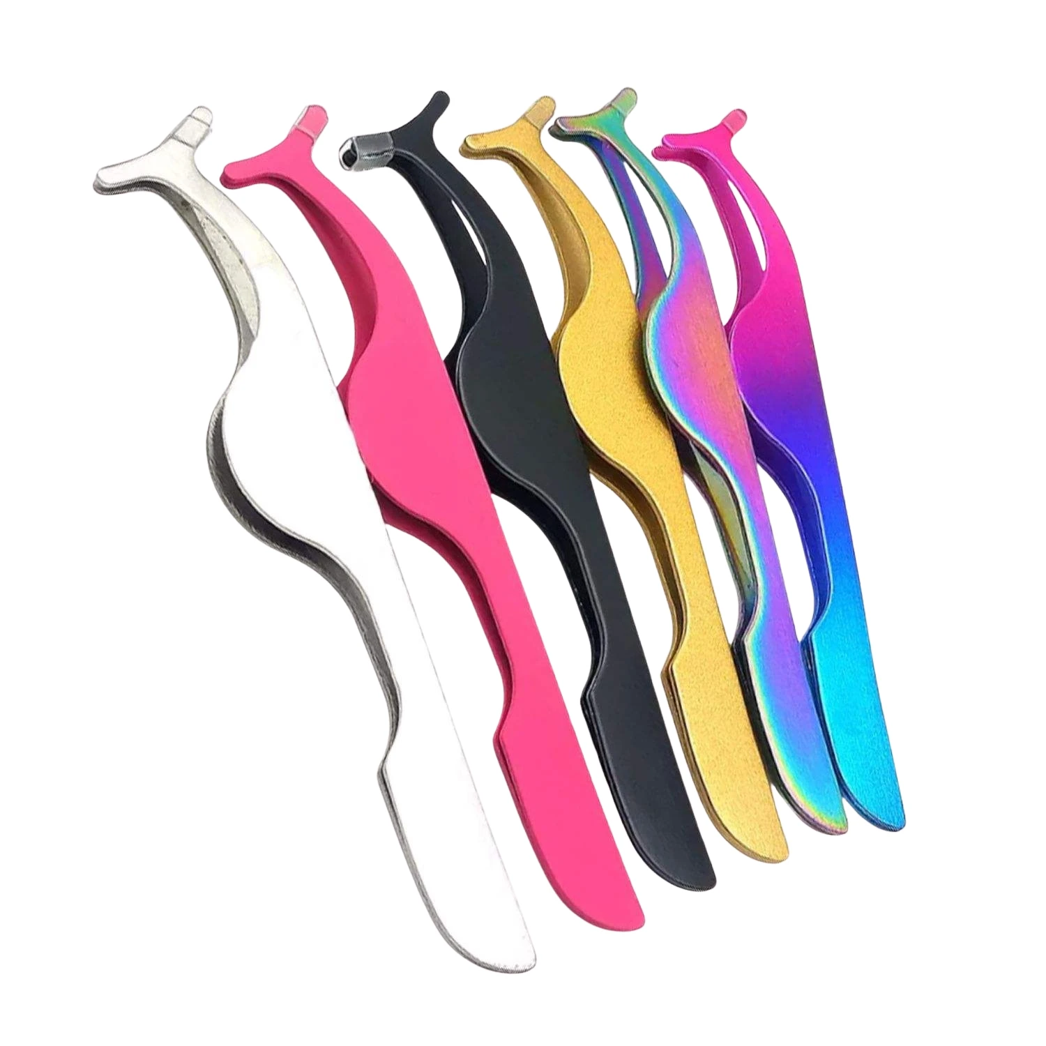 Customized Logo Professional Stainless Steel Lash Extension Applicators Comfortable Handle Eyelashes Applying Salon Use