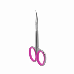 Acrylic Nails Thin Extra Sharp Curved Stainless Steel Blades Manicure Russian Cuticle Scissors with Rubber Ring