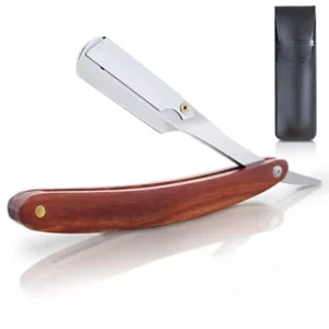Wood Handle Stainless Steel Single Blade Manual Folding Shaving Razor Face Body Custom Logo Private Label OEM Men’s Barber Tools