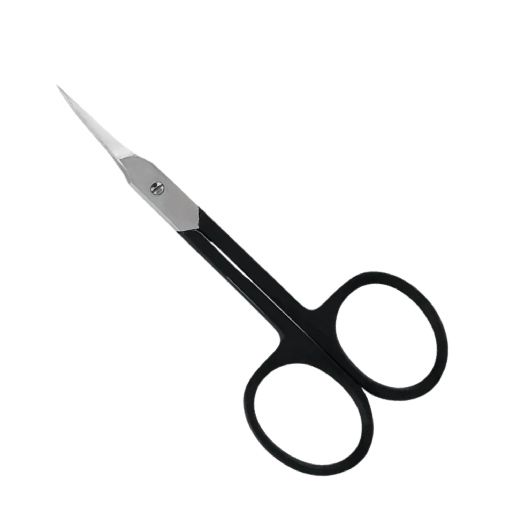 Black Handle Stainless Steel Cuticle Scissors Sharp Blade Beauty Tools For Manicure Adults Round Hole Design Durable