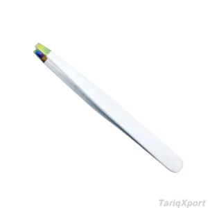 Wholesale White Eyebrow Tweezers & Eyebrow Scissors Stainless Steel Slanted Tip Scissors for Eyelash Spring Grooming Tool