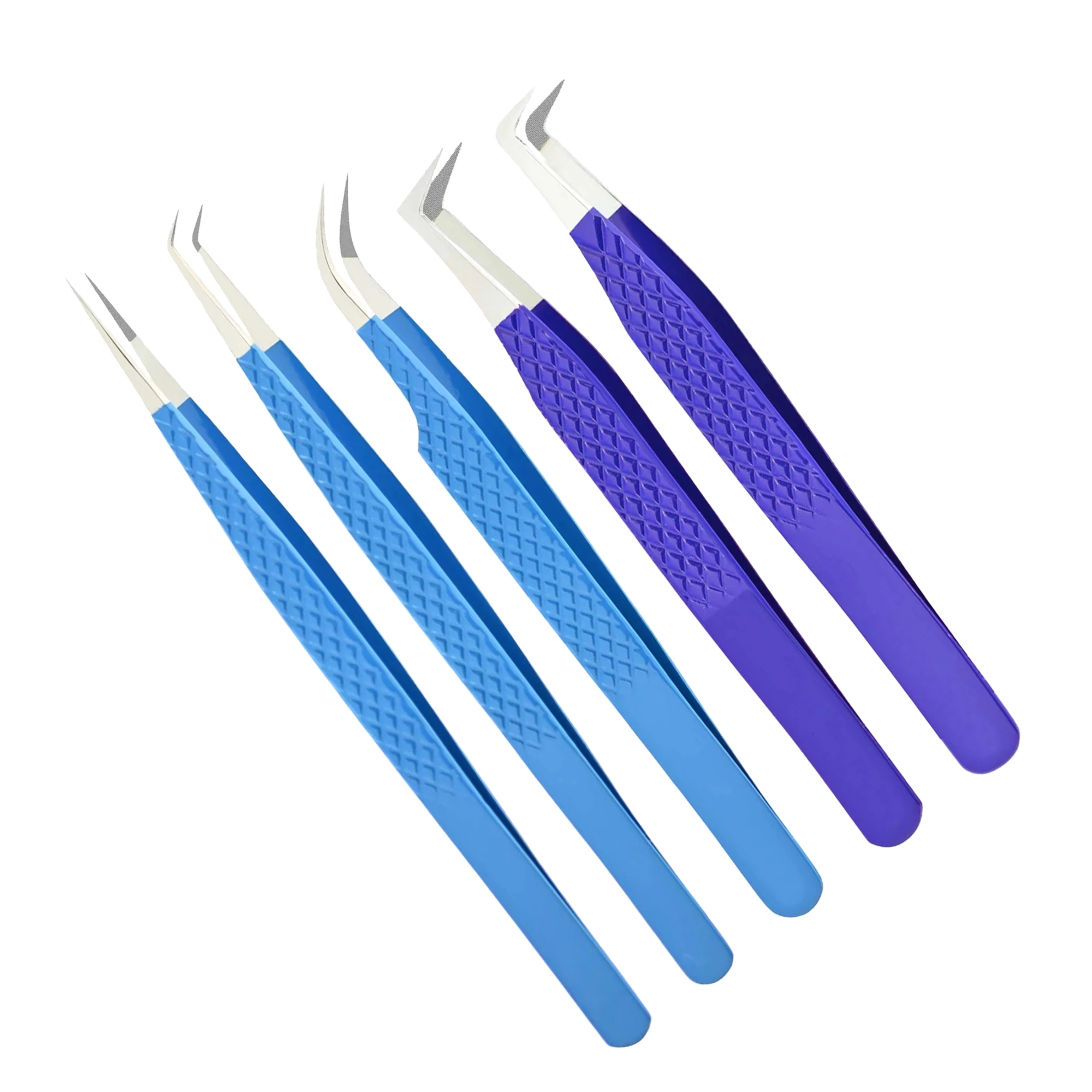 Wholesale Professional High Quality Precision Eyelash Tweezers Stainless Steel Anti Slip Pointed Tip Eyebrow Comfortable Handle