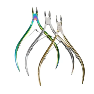 Professional Stainless Steel Straight Blade Cuticle Nail Scissors & Nipper Wide Jaw Opening for Manicure Pedicure Thick Nails