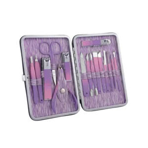 Hot Sales 15 Pcs Stainless Steel Nail Cutter Cuticle Clippers Manicure Kit Luxurious Customized Logo Case Professional Box