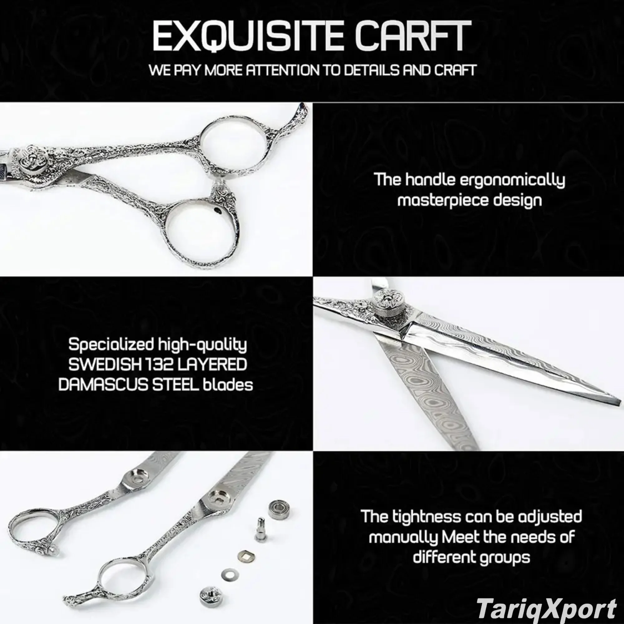 Professional 6 Inch Stainless Steel Lightweight Long Handle Right-Handed Barber Thinning Scissors Customized Logo Sharp Hair - Image 5
