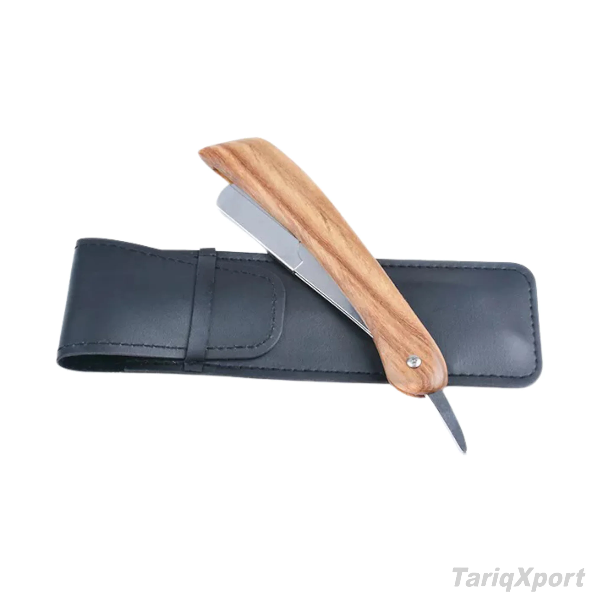 Professional Stainless Steel Folding Straight Razor with Wood Handle for Men Body Face Custom Logo & Colors Barber Tool Shaving - Image 6