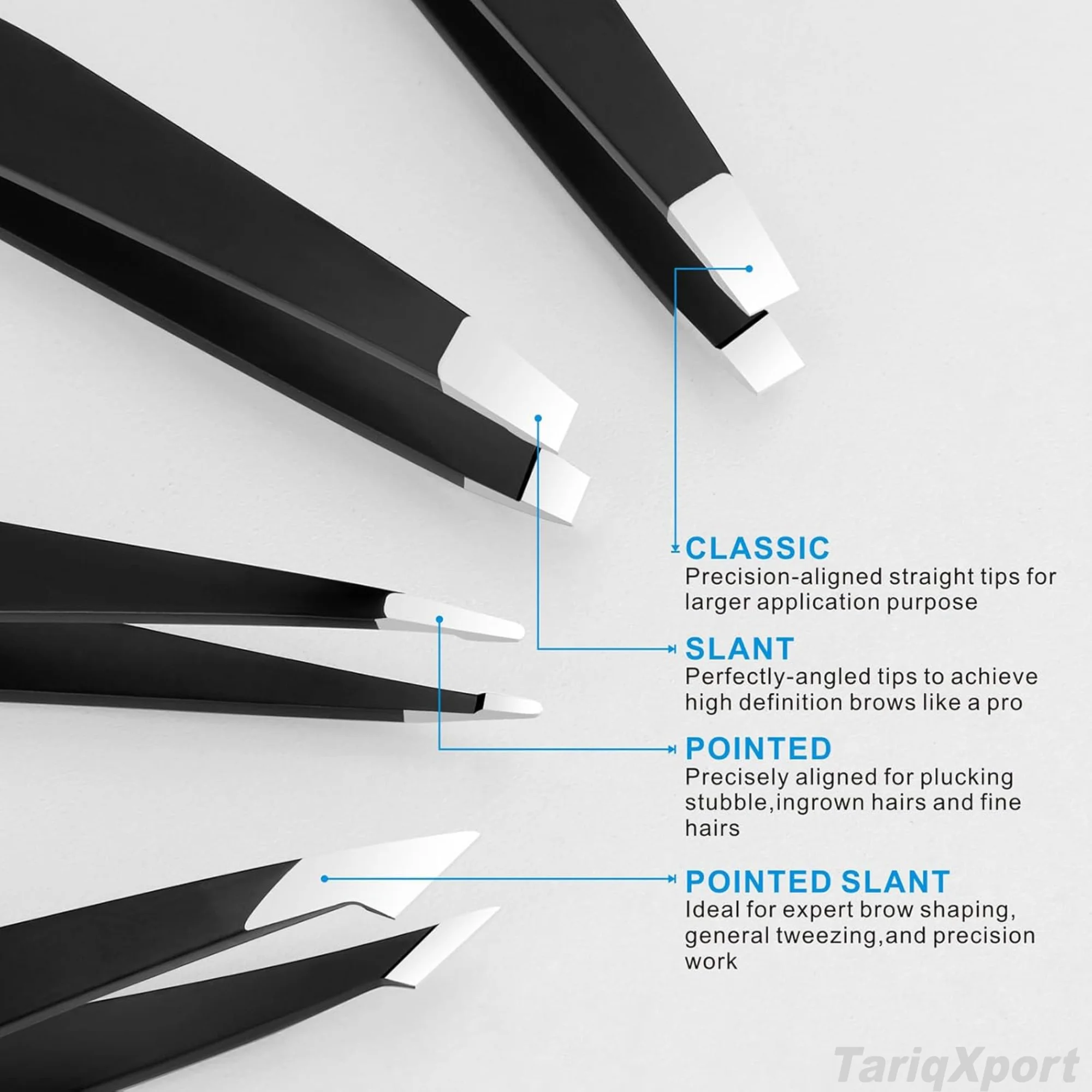 Professional Stainless Steel Eyebrows Tweezers Set Great Precision Facial Hair Splinter Ingrown Hair Removal Beauty Tool - Image 3