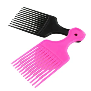 Professional Eco-Friendly Classic Fashion Wide Tooth Plastic Afro Pick Comb Custom Logo Durable Multi-Function Plastic Handle