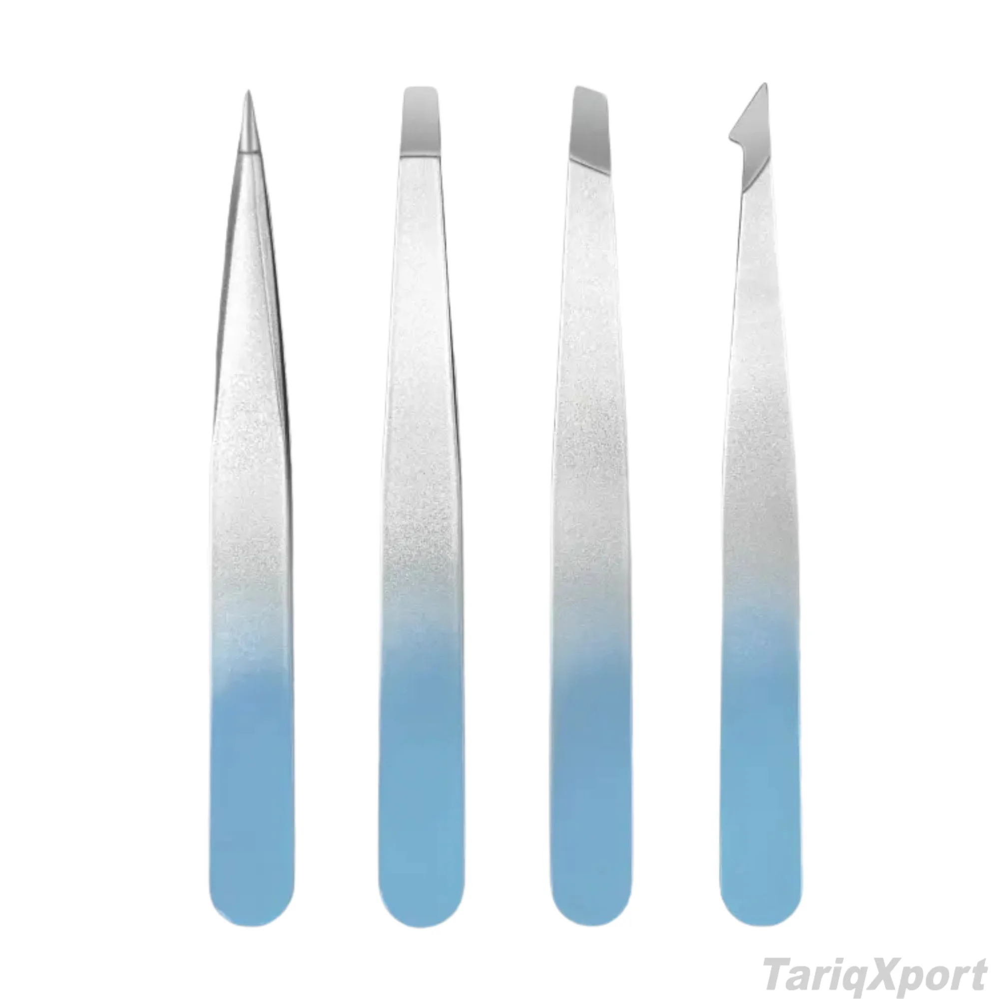 Stainless Steel Eyebrow Tweezers Set Pointed Slanted Tips Durable Modern Design Orange Gradient Handle - Image 4