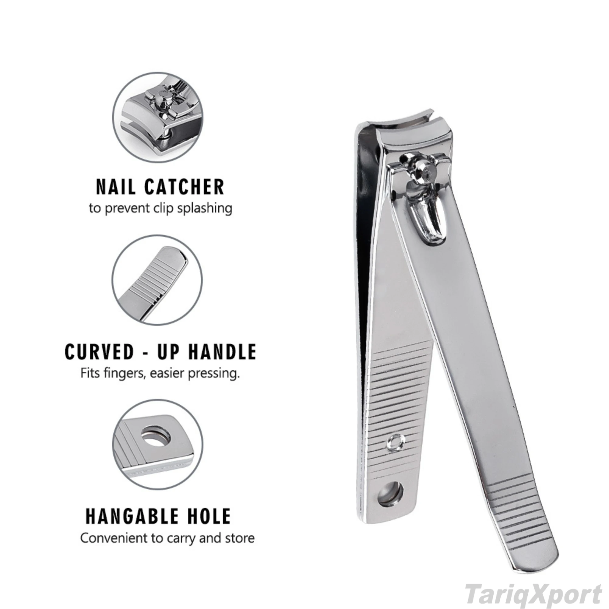 Professional Carbon Stainless Steel Silver Fingernail Clippers Big Nail Cutter for Nail Salon Manicure Pedicure Tool - Image 4