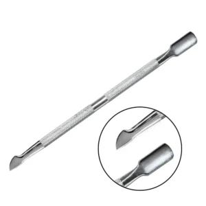 Professional High Quality Reusable Stainless Steel Nail Cuticle Pusher Custom Logo Double Head Design Comfortable Handle