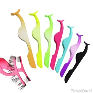 Professional TARIQXPORT Customizable Logo Eyelash Cluster Applicator Stainless Steel Tweezers Comfortable Handle Eyelash