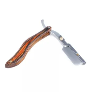 Custom Label Patriotic Wood Handle Stainless Steel Straight Razor for Men with Custom Logo for Body & Face Use