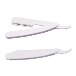 Professional Disposable Stainless Steel Barber Shaving Razor Single Blade Comfortable Steel/Wood Folding Handle for Salon Use