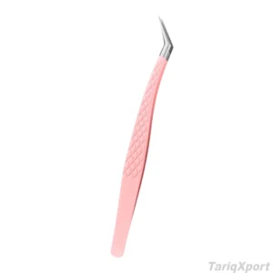 Anti-slip Professional Eyelash Extension Tweezers Stainless Steel Curved Tip Lashes Comfortable Handle Custom Logo