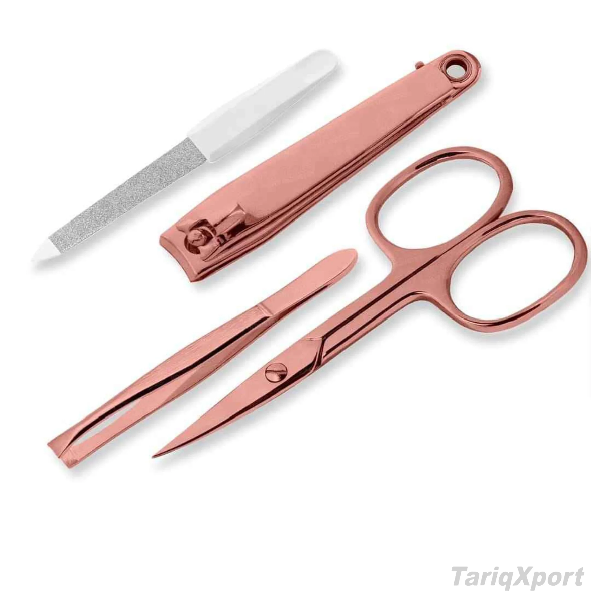 High Quality Professional Gold Plated Stainless Steel Manicure Pedicure Set Reusable 4-in-1 Manicure Kits with Costum Logo - Image 4