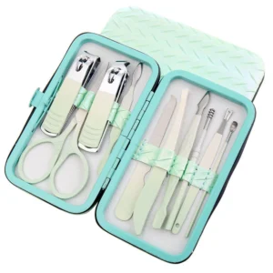 All-in-One Professional Beauty Grooming Kit 20pc Manicure Pedicure Set 4-in-1 Nail Clipper Rainbow Finish Stainless Steel