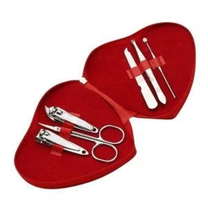 Professional 7-in-1 Manicure Pedicure Set High Quality Stainless Steel Nail Care Tools with Luxurious Custom Design Heart Box