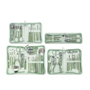 Custom Logo Factory Price Luxurious Professional Manicure Set Stainless Steel Nail Clippers Pedicure Tool Kit 5-in-1 Grooming