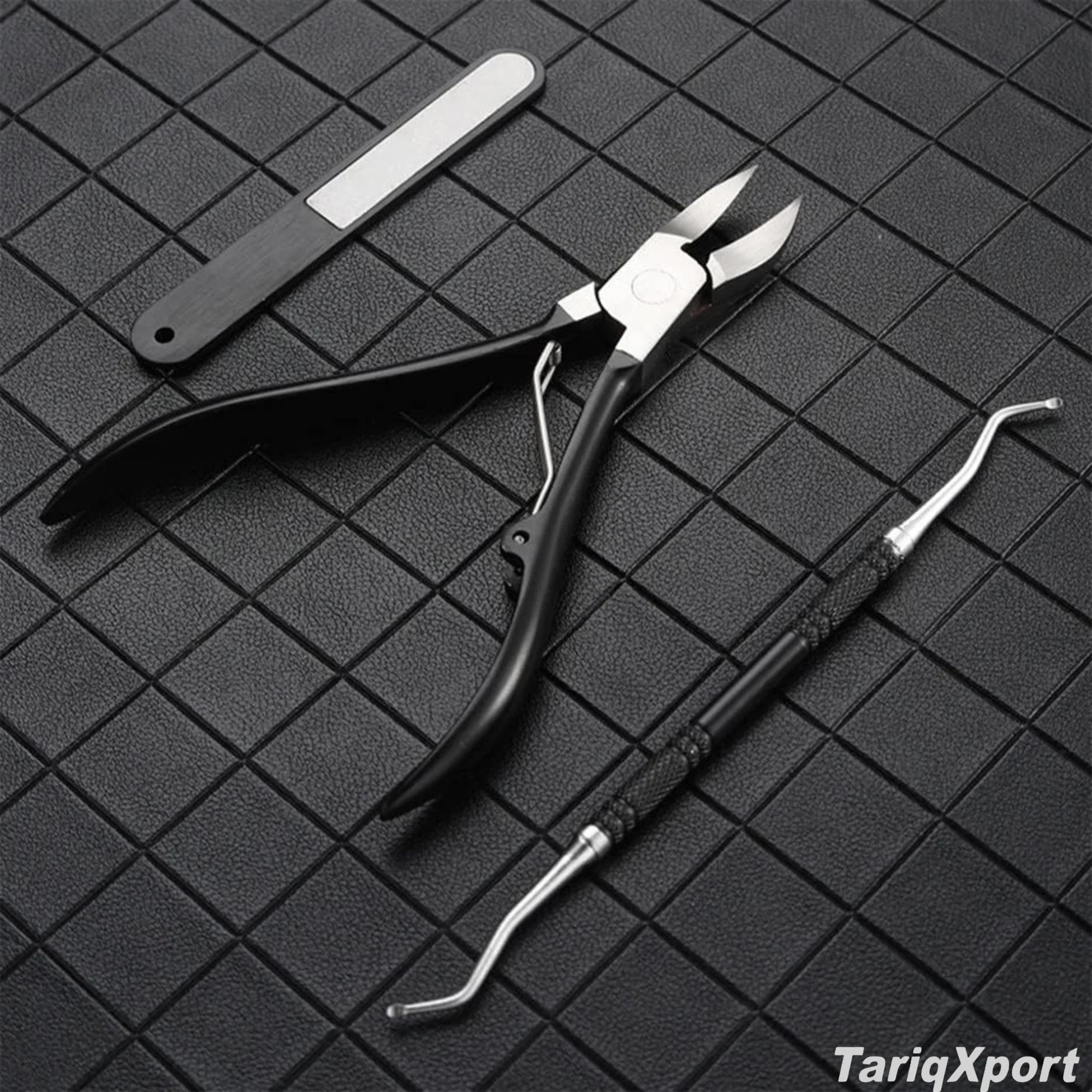 Professional Manicure Nail Kit Stainless Steel Portable Set with Clipper File Scissors in Black Bag with Costum Logo - Image 4