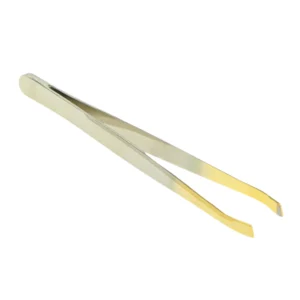 High Quality Stainless Steel Gold Plated Pointed Tip Eyebrow Tweezers Durable Modern Style Facial Hair Blackhead Removal Tool