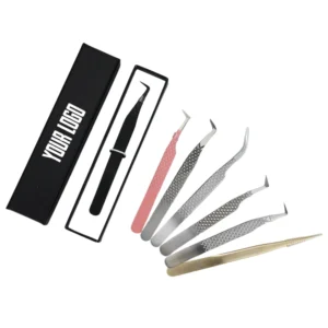 Customized Stainless Steel Eyebrow Tweezers Set Pointed Tip Durable Modern Style for Facial Hair Ingrown Hair Removal