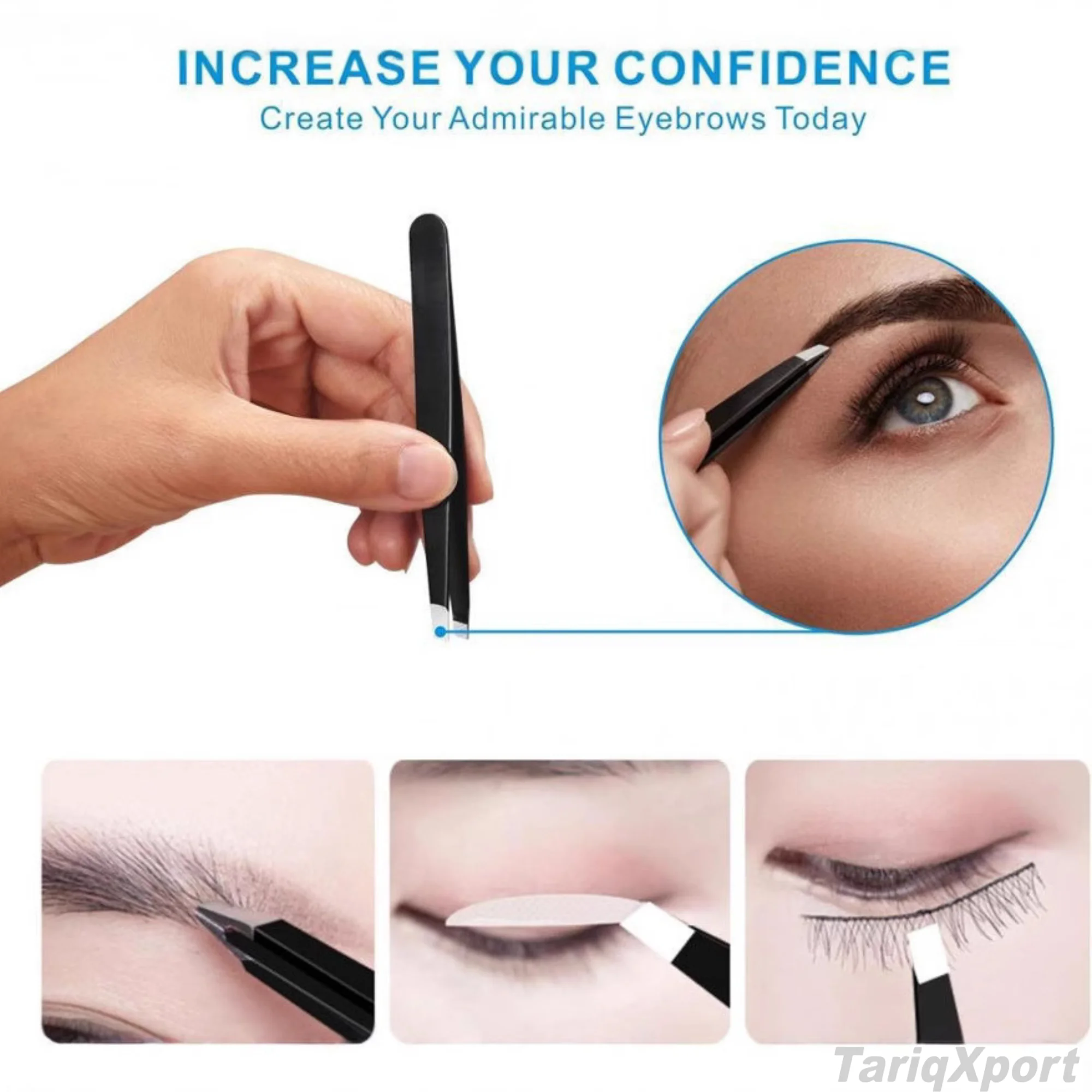 Professional Stainless Steel Tweezers for Eyebrows Durable Comfortable Handle Custom Logo for Facial Hair Splinter Ingrown Hair - Image 4