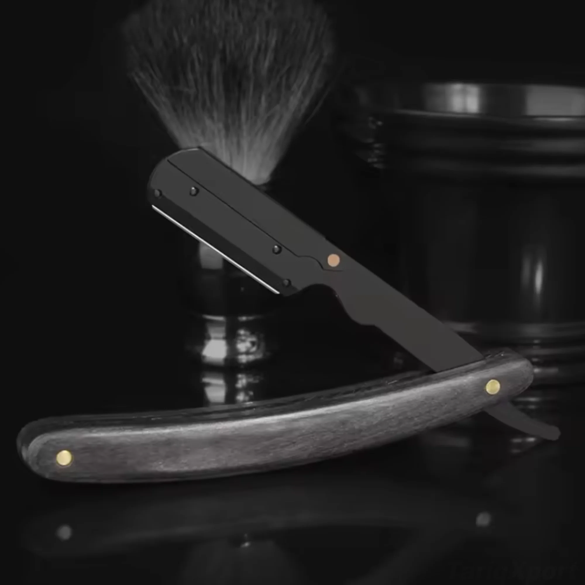 Professional Straight Edge Stainless Steel Sharp Barber Razor Folding Shaving Trimmer Manual Shaver Face Body Wood Single Blade - Image 3