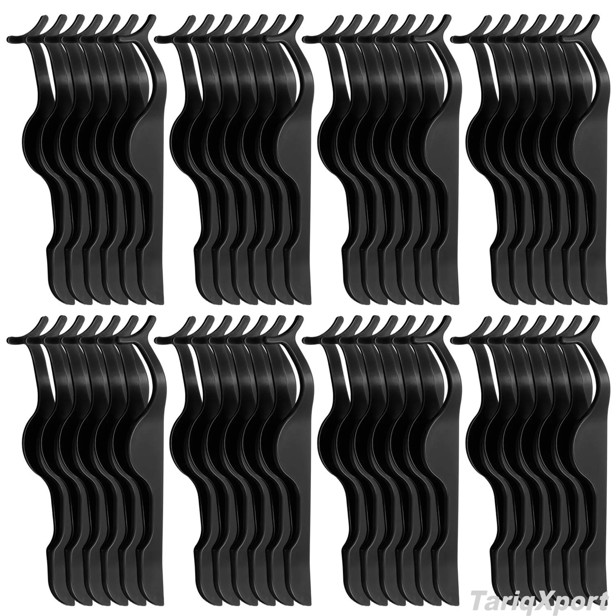 Black Stainless Steel Eyelash Tweezers with Pointed Tip for False Lashes and Mascara Application - Image 5