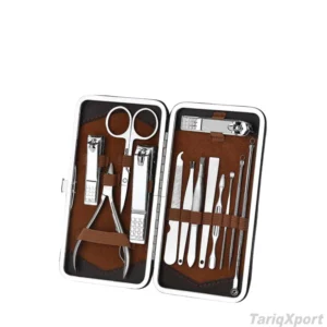 Professional Luxurious Stainless Steel Manicure Pedicure Kit Comfortable Handle 7 1 Tools Nail Cutter Cuticle Single Case Custom