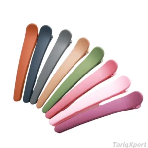 Hot Sale Black Plastic Single Logo Hair Clips with Multicolor Options for Beauty Salon