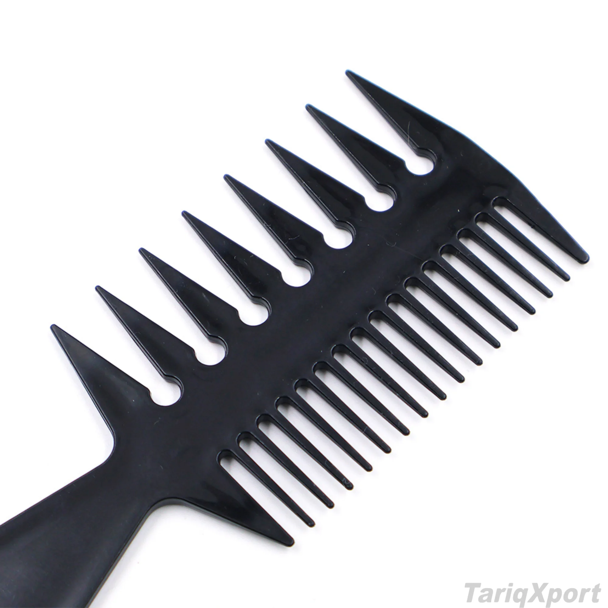 Professional Portable Custom Logo Home Eco-Friendly Comfortable Fashion Wide Tooth Fork Comb Plastic Large Size Classic Adult - Image 3