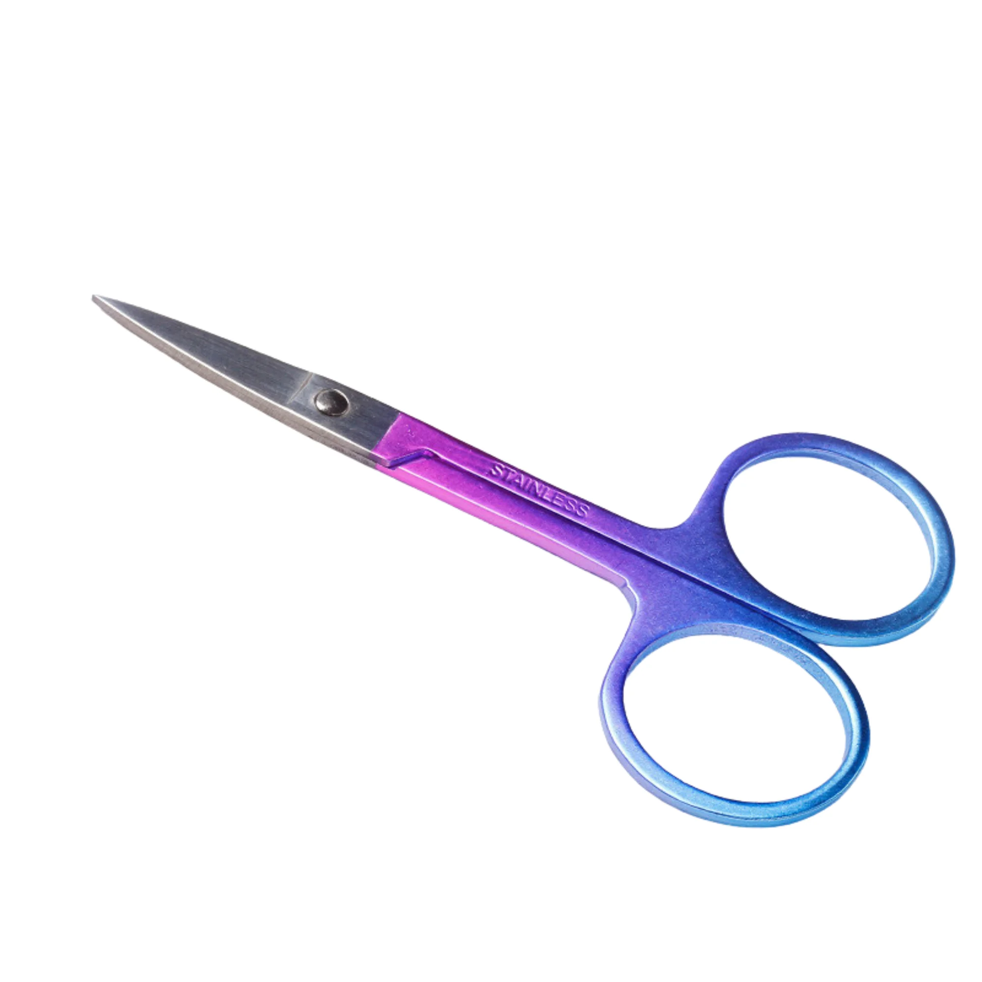 Factory Price Portable Stainless Steel Eyebrow Trimmer Small Scissors Sharp Straight for Nose Hair Clipper Gradient Beauty