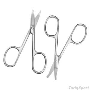 Professional Beauty Eyebrow Scissors Right-Handed Straight Blade Sharp Stainless Steel Custom Logo Comfortable Handle Makeup