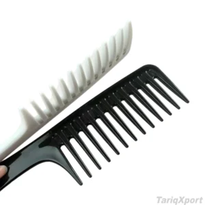 Professional High Quality Classic Durable Large Plastic Fashion Wide Tooth Flat Handle Thickened Curly Flower Hair Comb