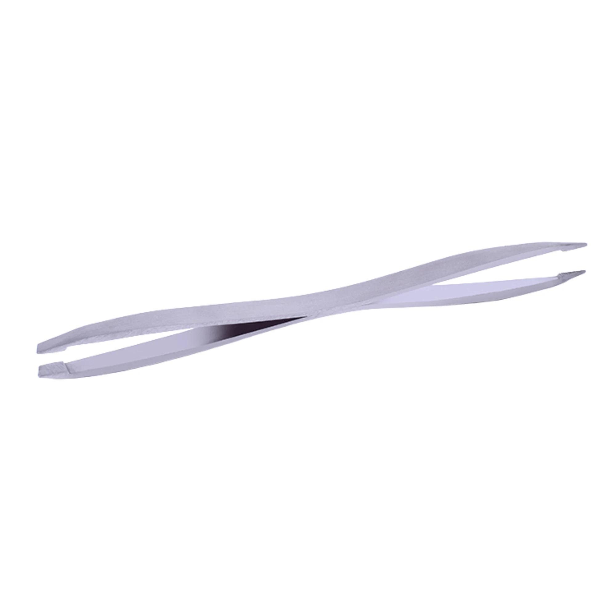 Professional Factory Wholesale Stainless Steel Beauty Tool Double-End Precision Slant Tip Tweezers for Eyelashes Eyebrow Safety