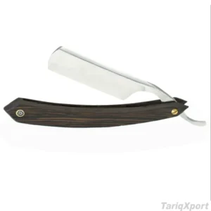 Professional Foldable Men’s Straight Razor Wood Handle Black Stainless Steel Blade Disposable Single Blade Face Body Custom Logo