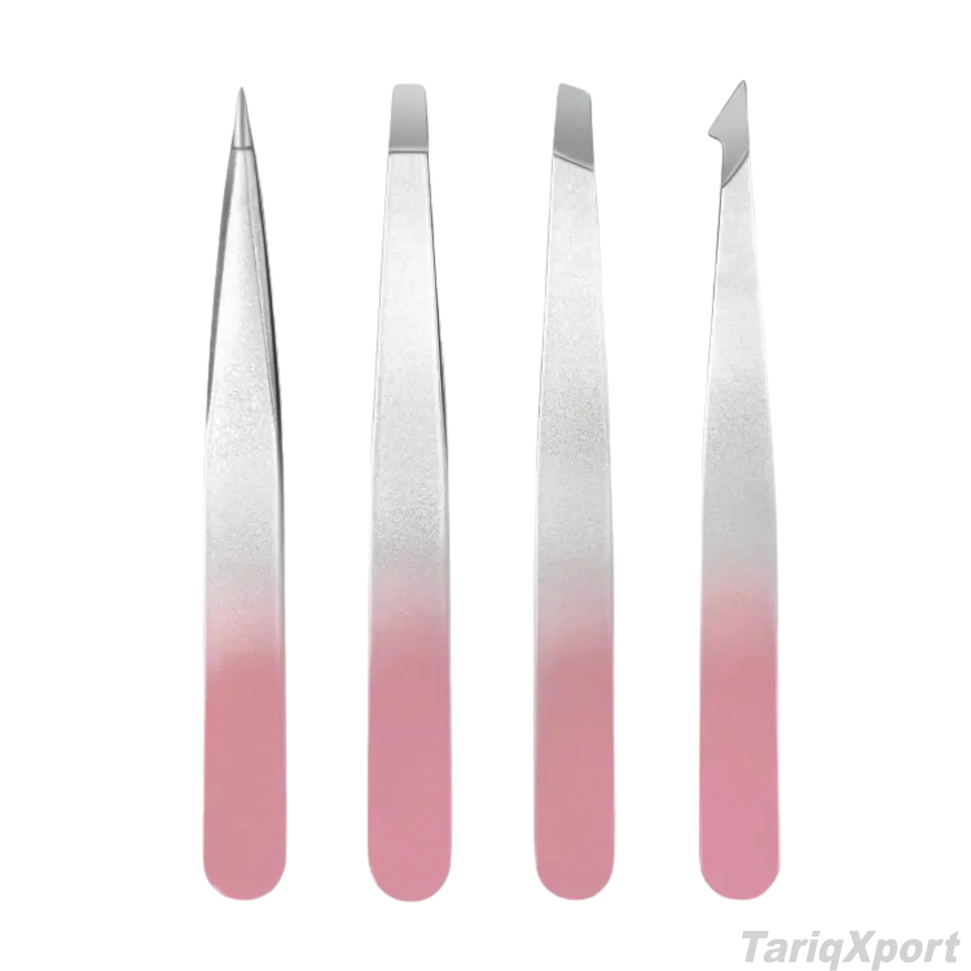 Stainless Steel Eyebrow Tweezers Set Pointed Slanted Tips Durable Modern Design Orange Gradient Handle - Image 5