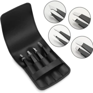Professional Stainless Steel Eyebrows Tweezers Set Great Precision Facial Hair Splinter Ingrown Hair Removal Beauty Tool
